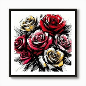 Rose flowers 1 Art Print