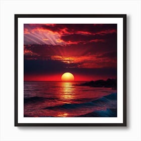 Sunset On The Beach 587 Art Print