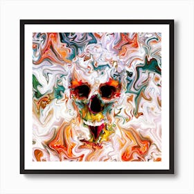 Abstract Skull 1 Square Art Print