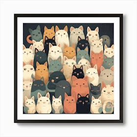 Group Of Cats 1 Art Print
