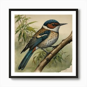 Blue-Tailed Kingfisher Art Print