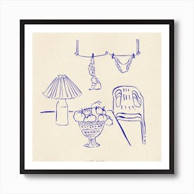 Summer Balcony Square Art Print