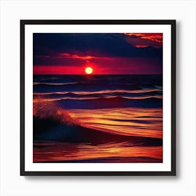 Sunset Over The Ocean 155 Art Print