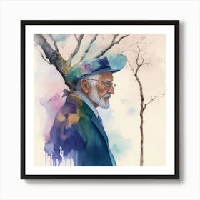 Old Man In Hat Art Print