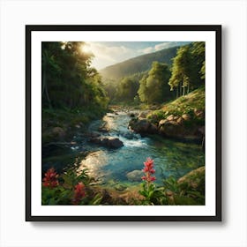 River In The Forest Art Print