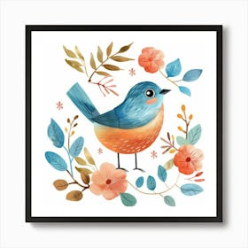 Watercolor Bird Art Print