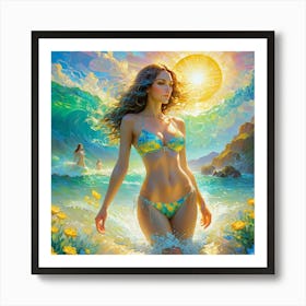 Sunshine beauty blue ocean Art Print