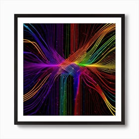 Abstract Rainbow Lines 1 Art Print