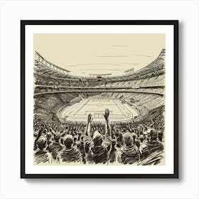 A Stadium Crowd Hand Drawn Sketch Illustration 1718674920 4 Art Print