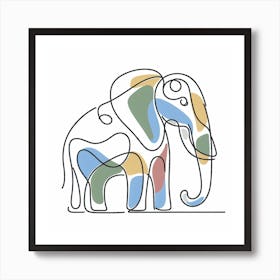Elephant Picasso style 3 Art Print