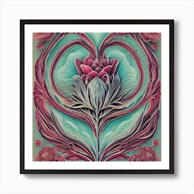 Human Heart Half Of Which Is Flowers Spring 2 Art Print