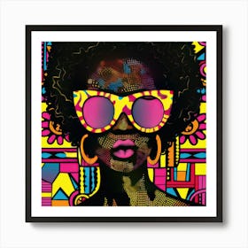 Vibrant Shades Series. Contemporary Pop Art With African Twist, 2 Art Print