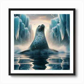 Seal In The Ice Art Print