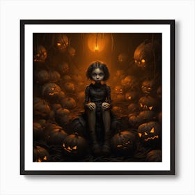 Halloween Girl Art Print