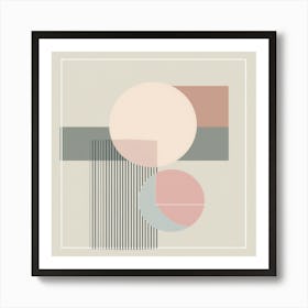 Muted Harmony: A Modern Geometric Minimalist Piece Art Print