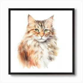 Kurilian Bobtail Cat Portrait 1 Art Print