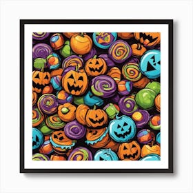 Halloween Candy Seamless Pattern 7 Art Print