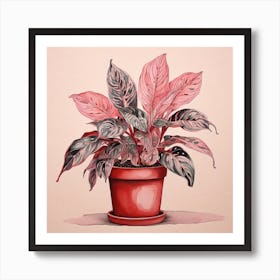 Red Plant Art Print