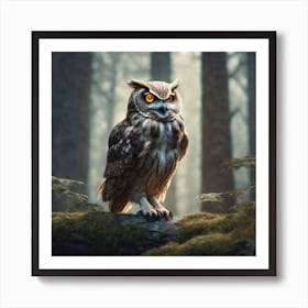 Owl In The Forest 54 Art Print