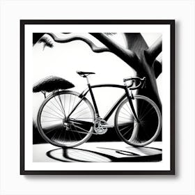 Shadow Of A Bike Art Print