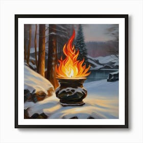 Fire In The Woods 2 Art Print