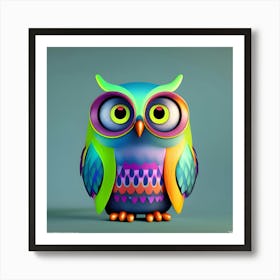 Colorful Owl 36 Art Print