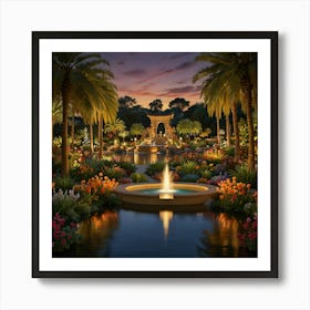 Garden At Dusk 1 Art Print