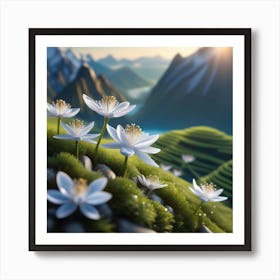 Lily Flowers In The Mountains Art Print