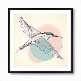 Kingfisher In Flight - 1 Art Print