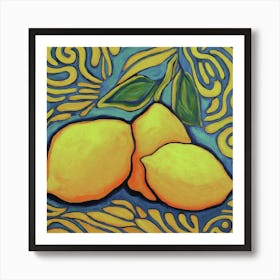 Matisse Inspired Abstract Lemons 1 Art Print