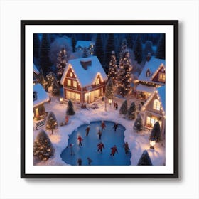 Christmas Village 3 Art Print