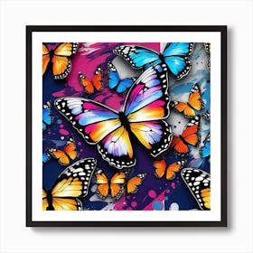 Colorful Butterflies 23 Art Print