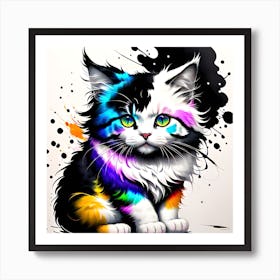 Colorful Cat 1 Art Print