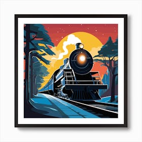 Train On The Tracks Art Print