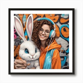 448917 Female Programmer With A Big Smile, White Rabbit E Xl 1024 V1 0 1 Art Print