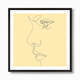 Woman'S Face Line Art Art Print