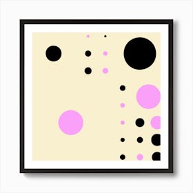 Yayay Dots Pink Square Art Print