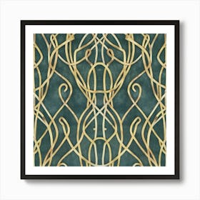 Gold And Green Art Print