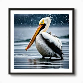 Pelican sitting in water Art Print