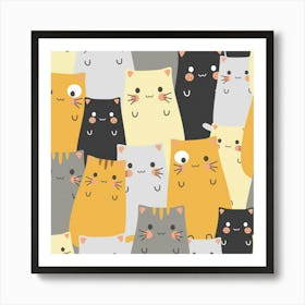 Kawaii Cats Art Print