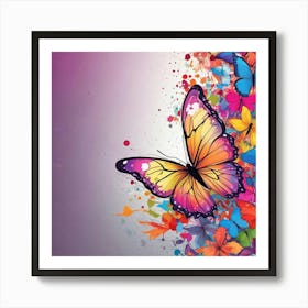 Colorful Butterflies 110 Art Print