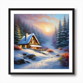 Cabin In The Woods 1 Art Print