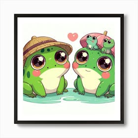 Cute Frogs Art Print