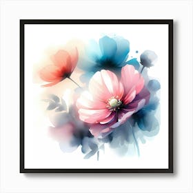 Watercolor Flowers 8 Art Print