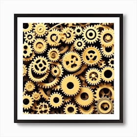 Realistic Gear Flat Surface Pattern For Background Use (81) Art Print