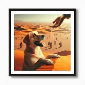 Dog In The Desert 1 Art Print