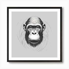 Chimpanzee Head Art Print