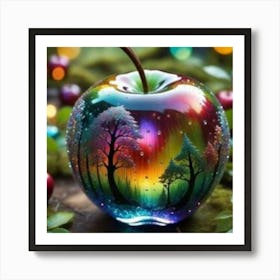 Rainbow Apple Art Print