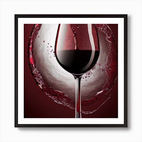 Wine Glass With Splash Art Print