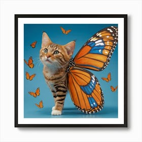 Butterfly Cat Poster